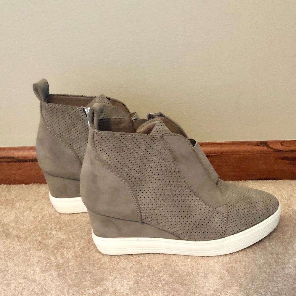 Suede Wedge Sneakers